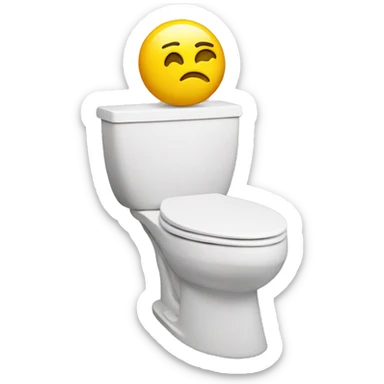 toilet with a head sticking out sticker