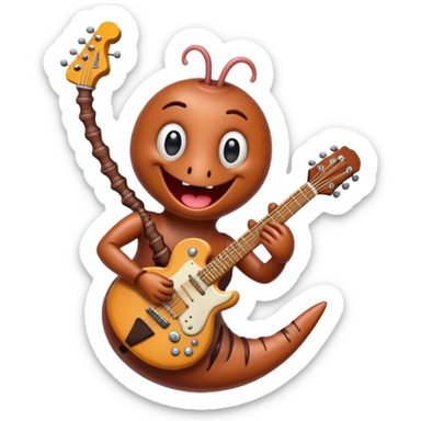Earthworm with a guitar sticker