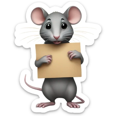 A rat holds a sign "Alinght" sticker