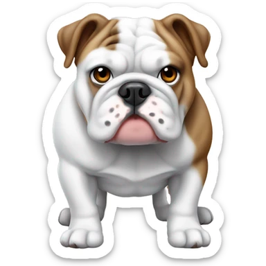 English bulldog Bue and White sticker