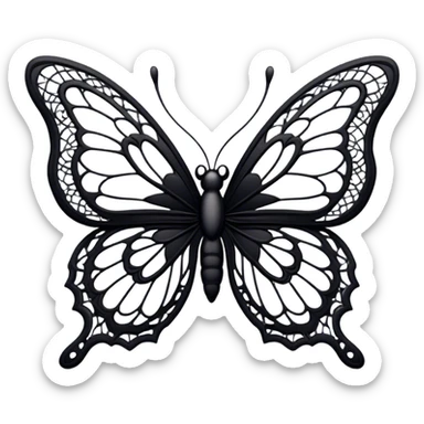 Black lace butterfly sticker