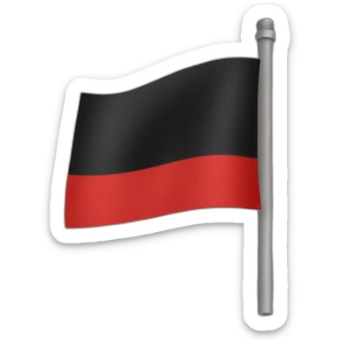 Black and red flag sticker
