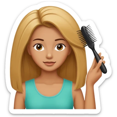 mujer peinandose en la peluqueria sticker