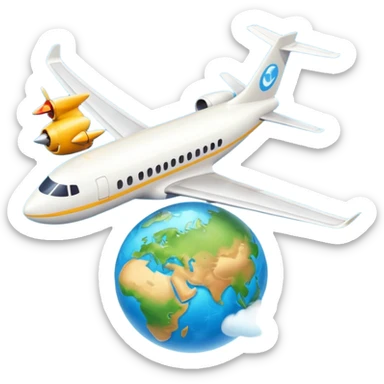 emoji de viaje, algo como un avion dandole la vuelta al mundo sticker