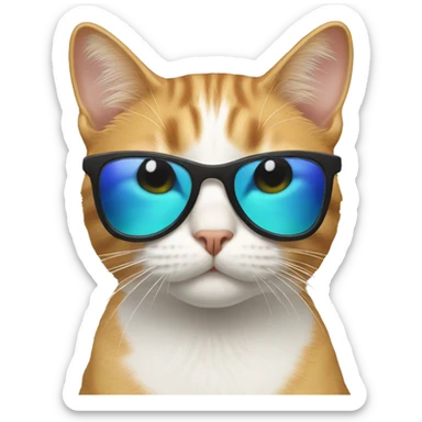 Cat with sunglasses sticker