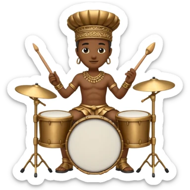 statue playing drums sticker