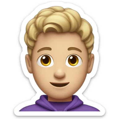 13 year old white boy fron The Netherlands wearing jogging pants and a purple sweater sticker