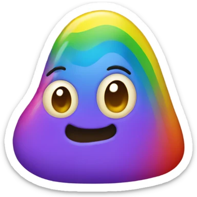 Rainbow poo sticker