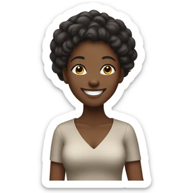 Black woman saying good morning sticker