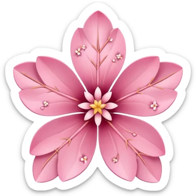 sakura flower with a star pattern sticker