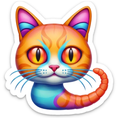 Trippi troppi shrimp cat sticker