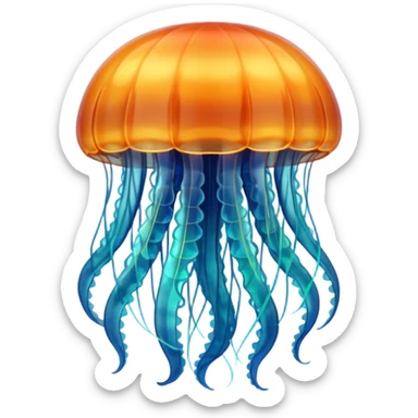 jellyfish with unique design and color sticker