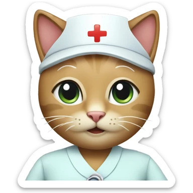cat nurse sticker