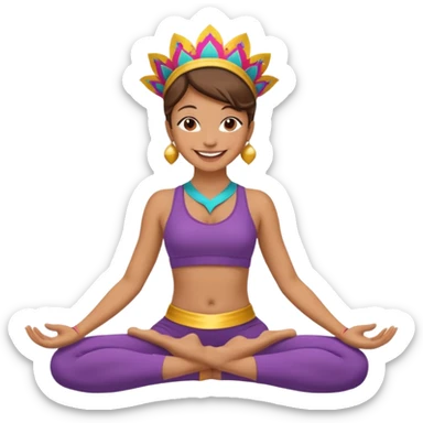 Uma pessoa em posição de yoga vestida de carnaval fantasiado sticker