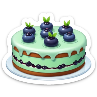 Mint cake with blueberry jam  sticker