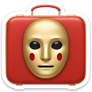 French frize emoji: NO FACE, red case front  sticker