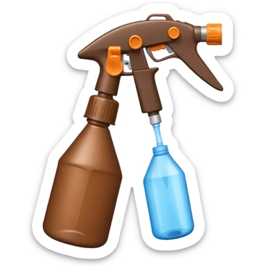 spray bottle brown colored sticker