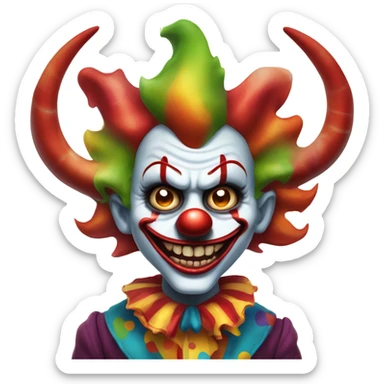 clown demon who resembles nole musk sticker