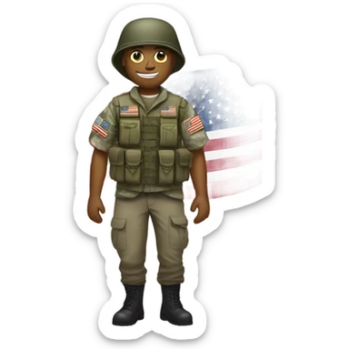military cosplay with american flag sticker