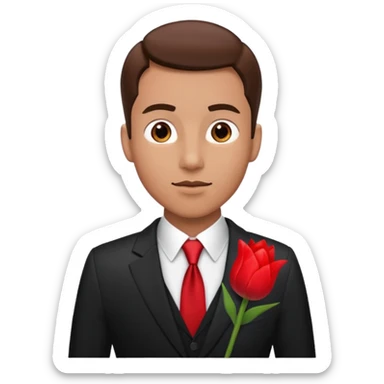 man with tulip in his suit pocket sticker