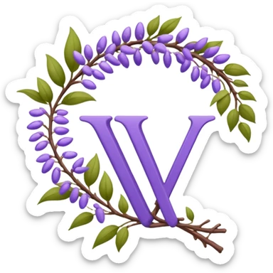 check mark made out of wisteria vine sticker