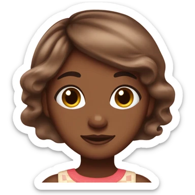 brown girl with neapolitan hair and side bangs  sticker