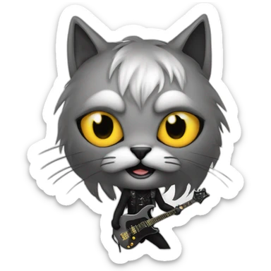 Cat metalhead sticker