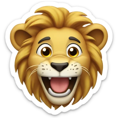 Lion laughing with tears  sticker
