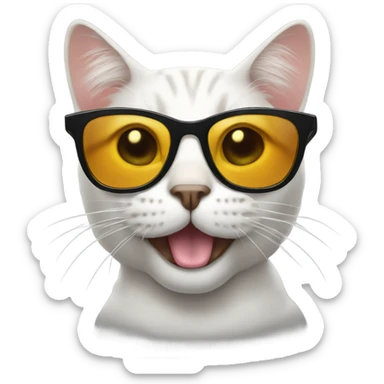 Cat with sunglasses sticker