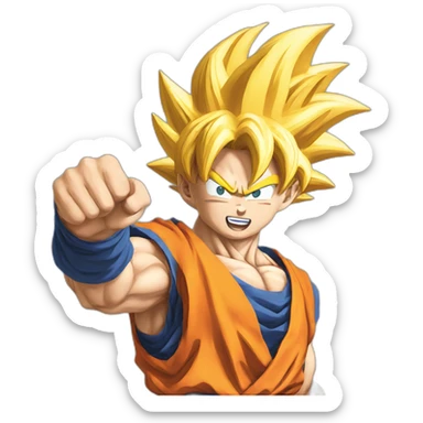 Goku powering up sticker