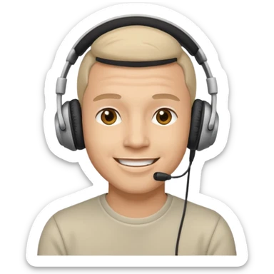 Happy man with headphones sticker