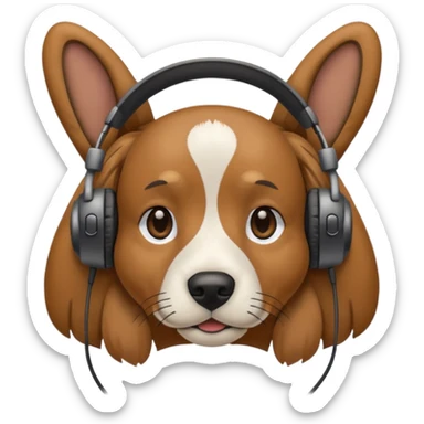 dog wearing headphones sticker