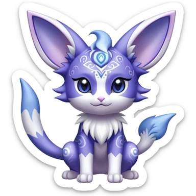 Shiny Exotic Cute Adorable Majestic Espeon-Meowstic-Hybrid-Creature with pattern-markings sticker