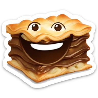 Chocolate baklava with smile sticker