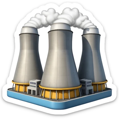 realistic nuclear power  plant with 6 power units sticker
