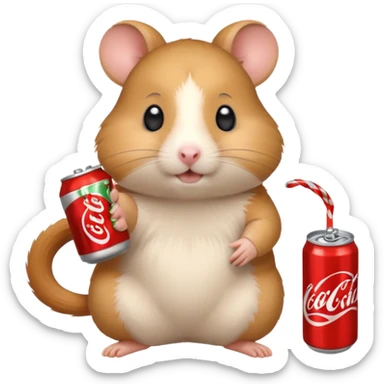Hamster whit soda called soda pop sticker