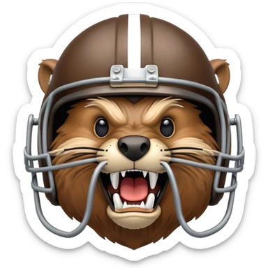 snarling beaver with a football helmet sticker