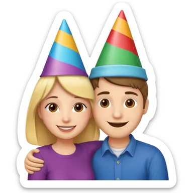 Couple hugs on photobooths sticker