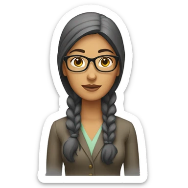 tall pakistani woman with glasses sticker