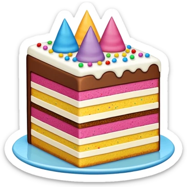 layered cake slice with visible tiers sticker