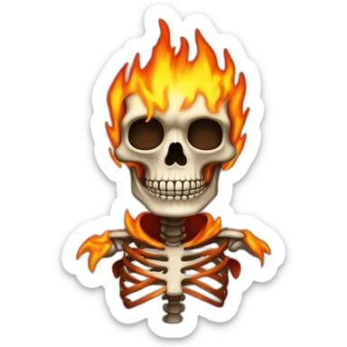 Fire boy skeleton sticker