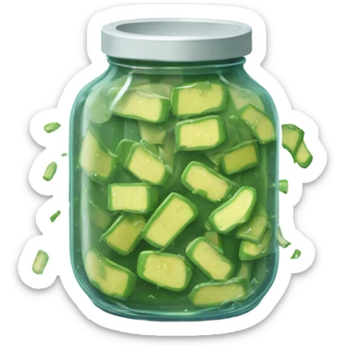 Broken jar of pickles sticker