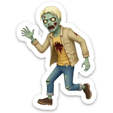 zombie chasing sticker