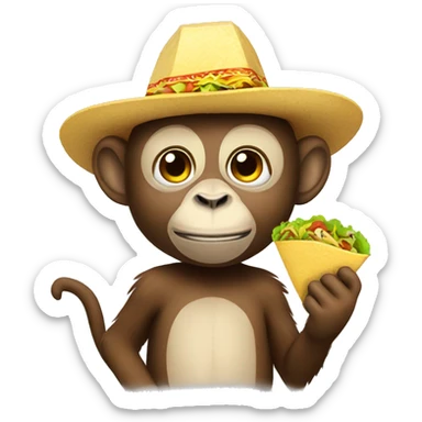 Monkey with tacos sticker