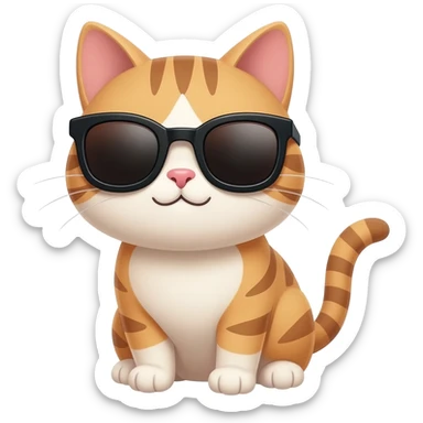 Cat with sunglasses sticker