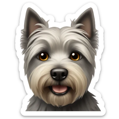 Highland Terrier schwarz grau mit braunen Augen  sticker