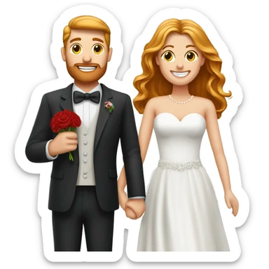 Mann mit roten haaren und frau mit blonden haaren heiraten sticker