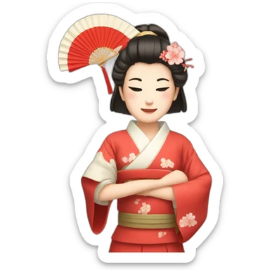 Japanese with a red fan sticker