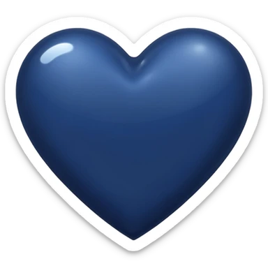 Small dark midnight  blue simple heart sticker