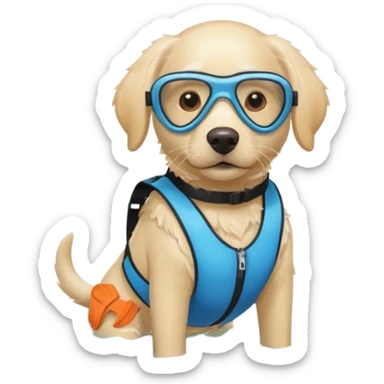 White labrador with snorkel and and swimmers vest sticker